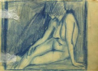 Blue Seated Nude (r:a)
Blue Three Nudes (v:b)
(double sided drawing)