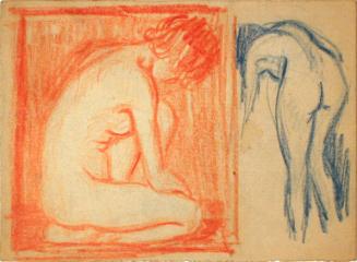 Red and Blue Nude (r),
Blue Woman (v)
(double sided drawing)