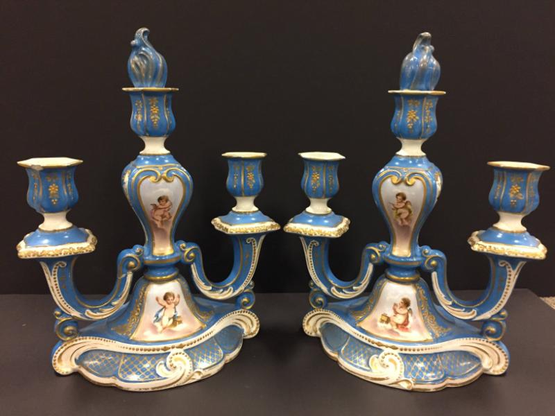 Faience Fine Candlesticks