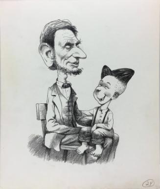 Kids' Letters to President Reagan - Illustration board, Abraham Lincoln with Boy