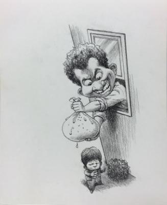 Kids' Letters to President Reagan - Illustration board, Boy Holding a Water Balloon