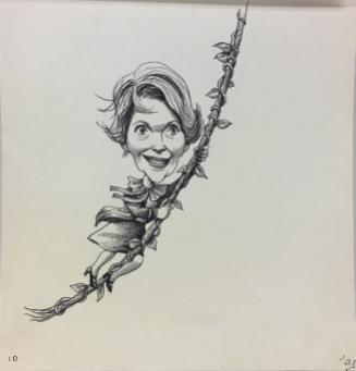 The Kids' Letters to President Reagan - Illustration board, Mrs. Reagan Swinging on a Vine